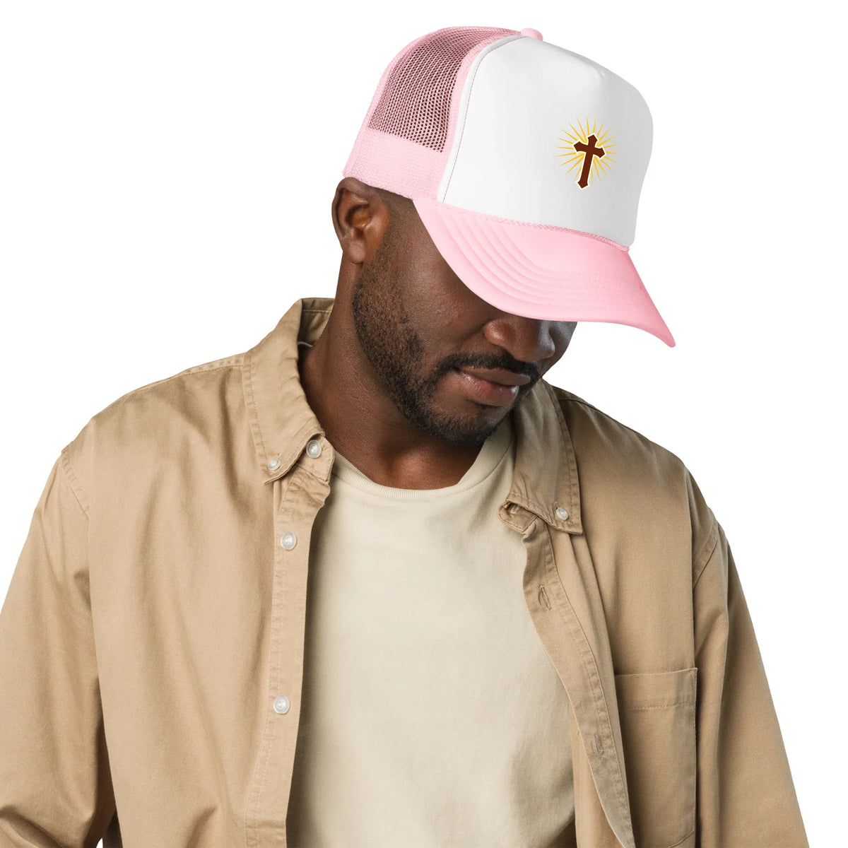 Cross Emblem Foam Trucker Hat - God Cloth