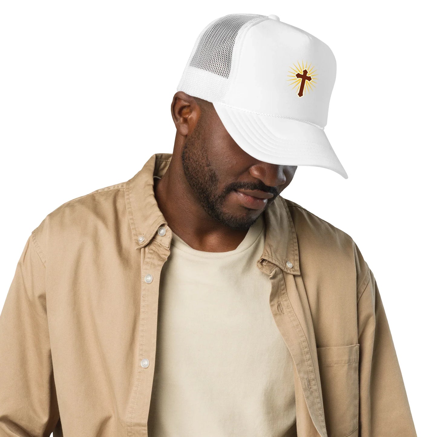 Cross Emblem Foam Trucker Hat - God Cloth