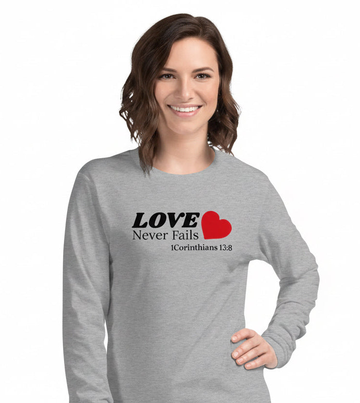 Love Never Fails Long Sleeve Tee - God Cloth