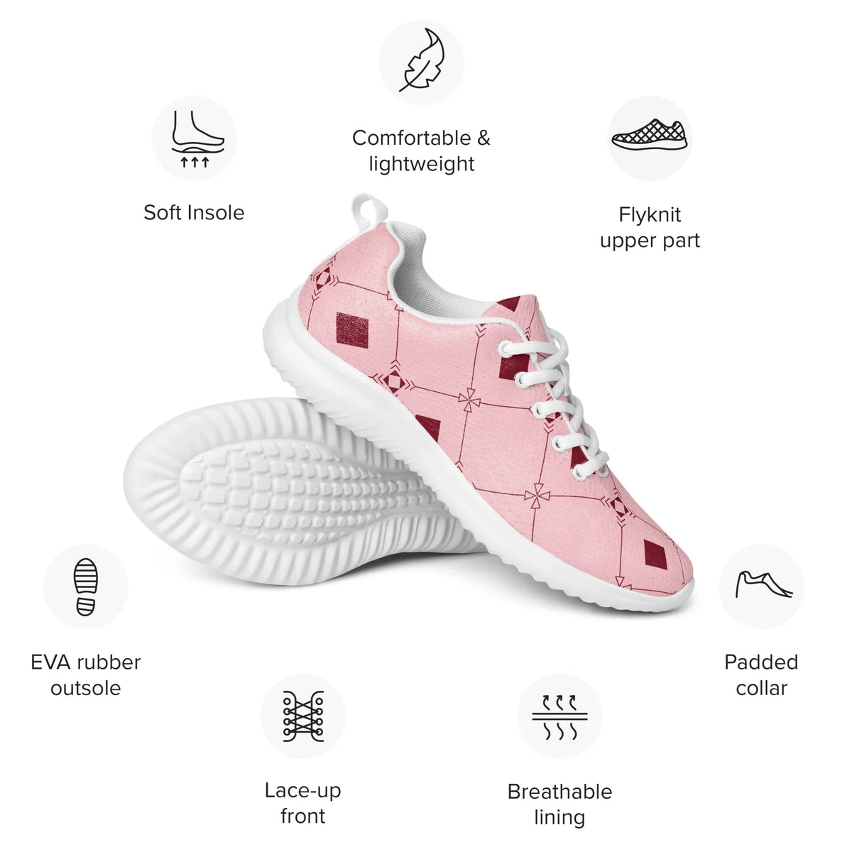Women’s Pink Diamond Athletic Shoes - God Cloth