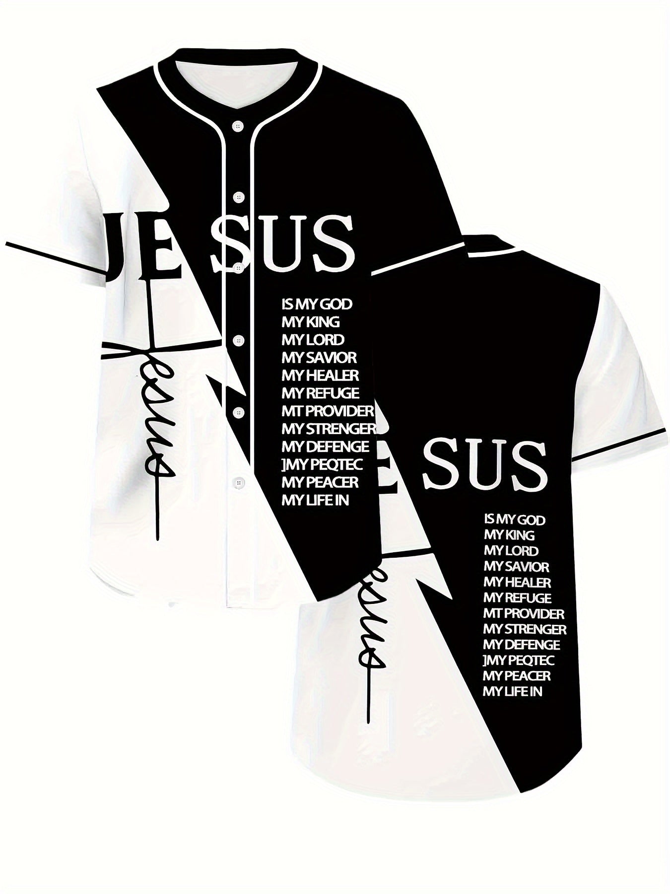 B&W Jesus Baseball Jersey