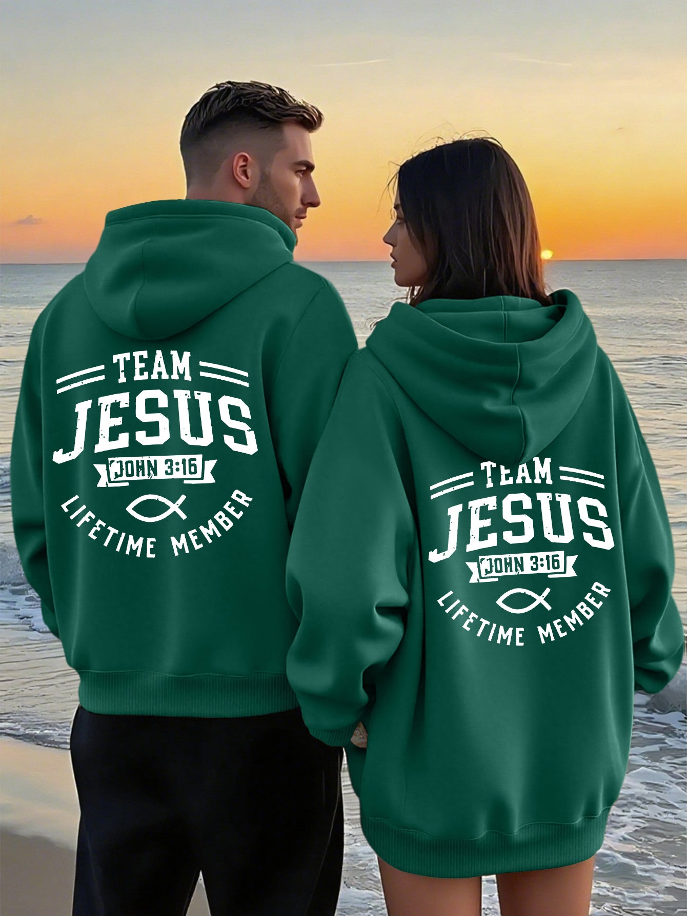 Matching Couple's Team Jesus Hoodie