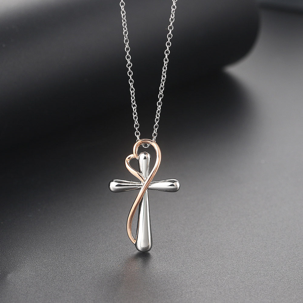 Heart Cross Necklace