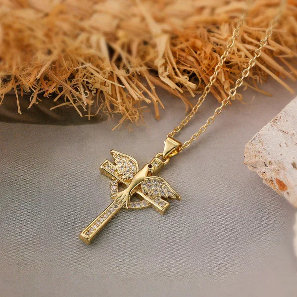18K Gold Zircon Cross Necklaces - God Cloth