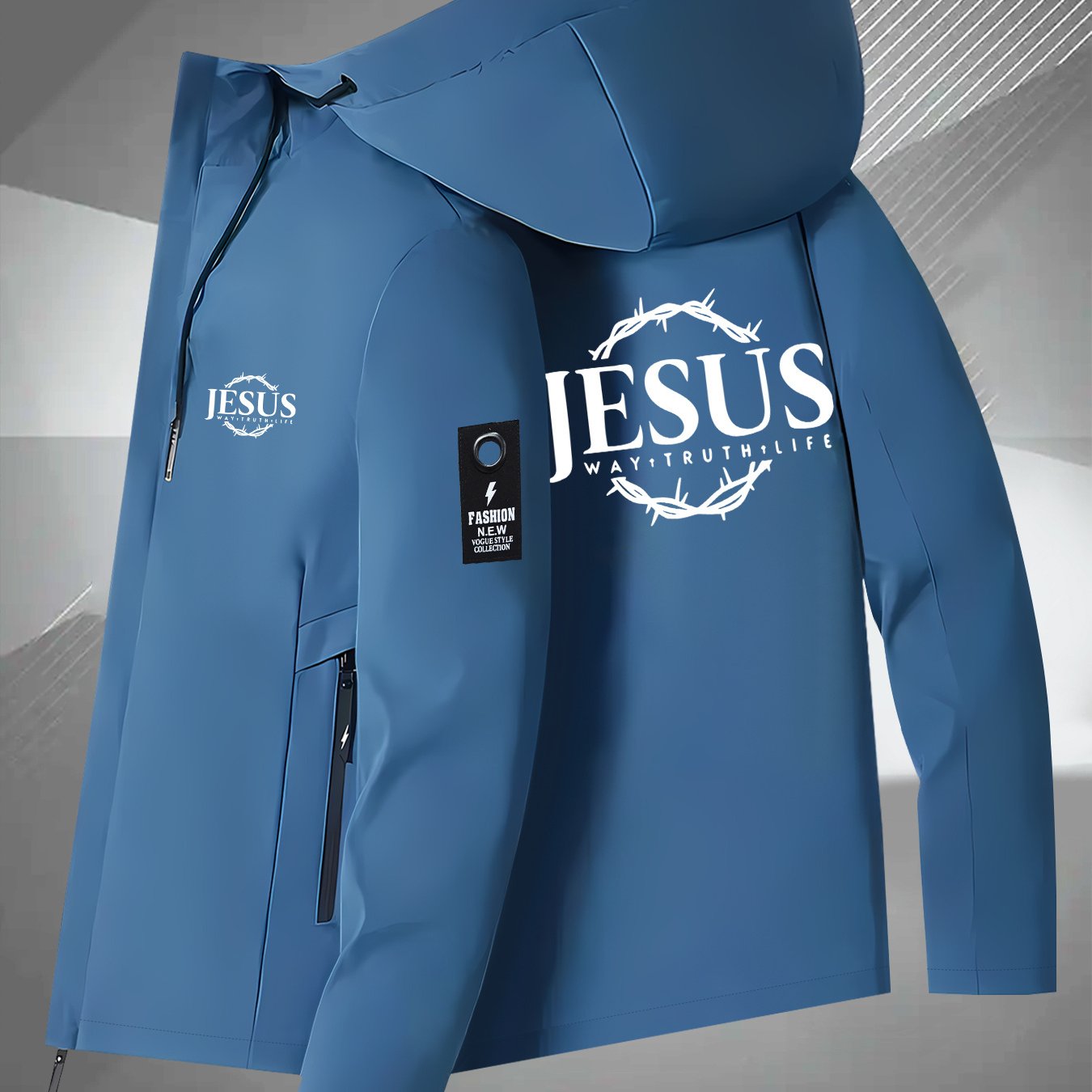 Men's Jesus Graphic Hooded Jacket