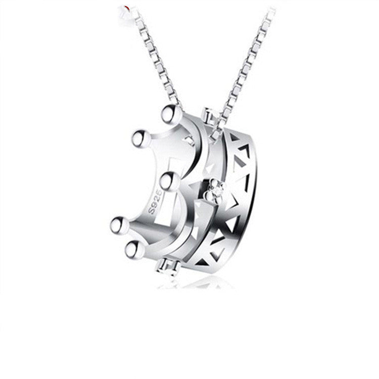 Silver Plated Crown Necklace