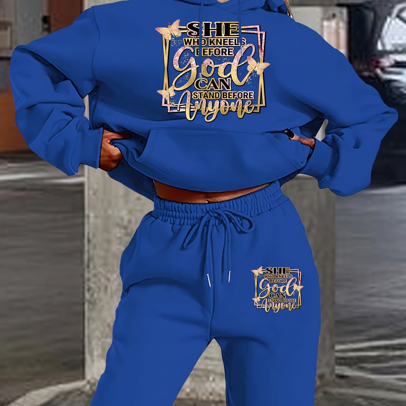 Graphic Christian Hooded Sweatsuit