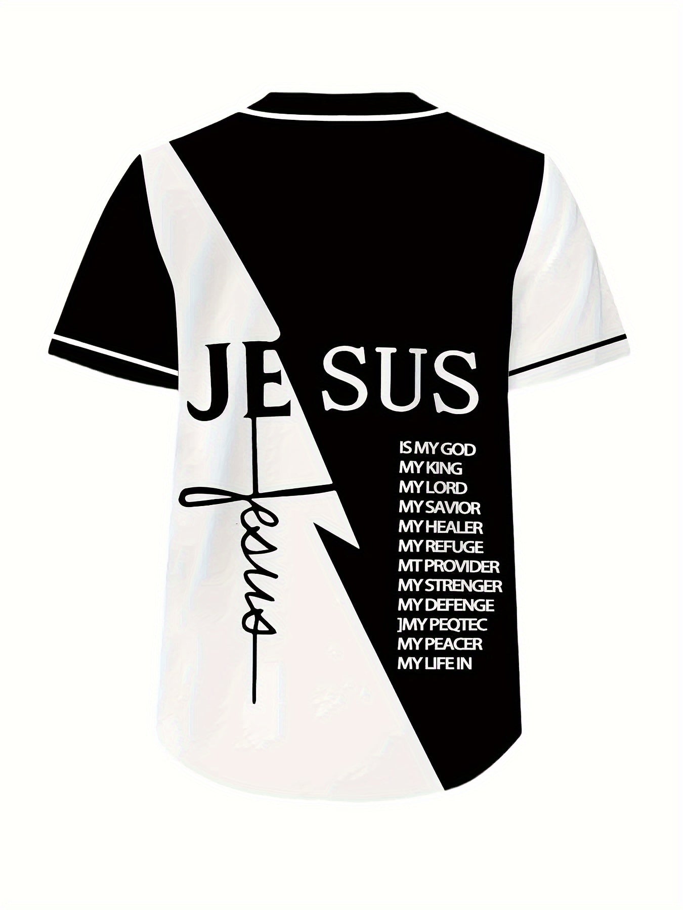 B&W Jesus Baseball Jersey