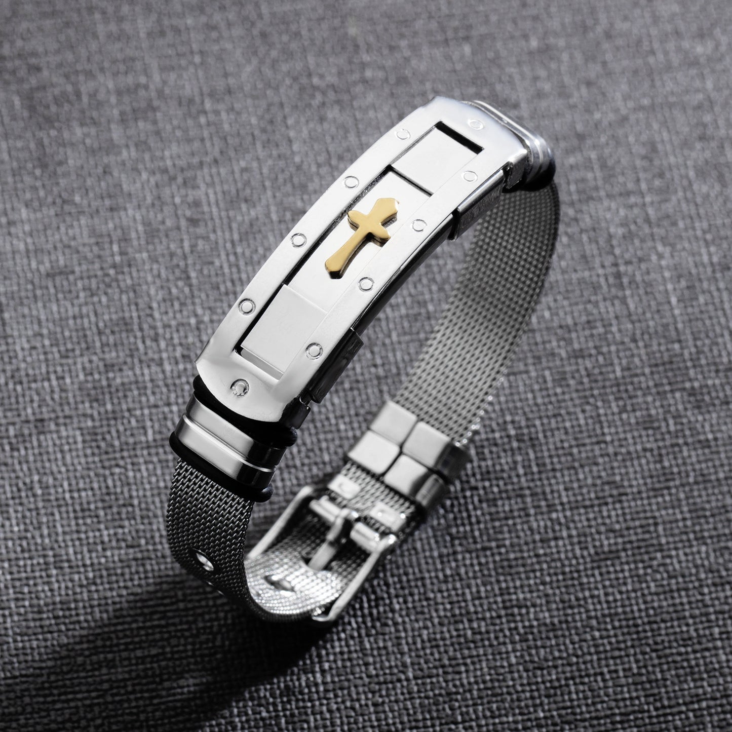 Men's Stainless Steel Cross Bracelet