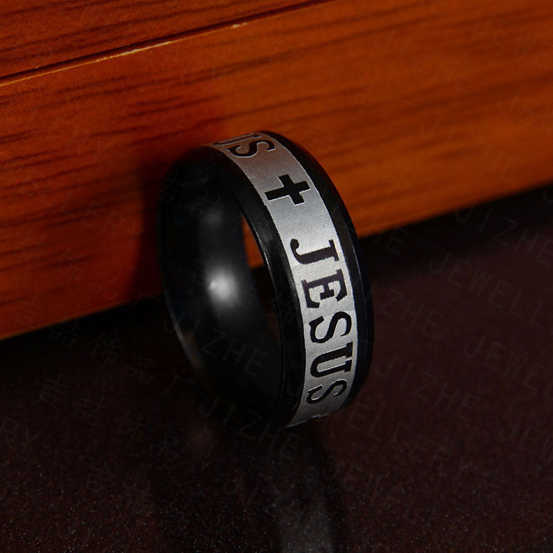 Two-Tone Jesus Cross Ring
