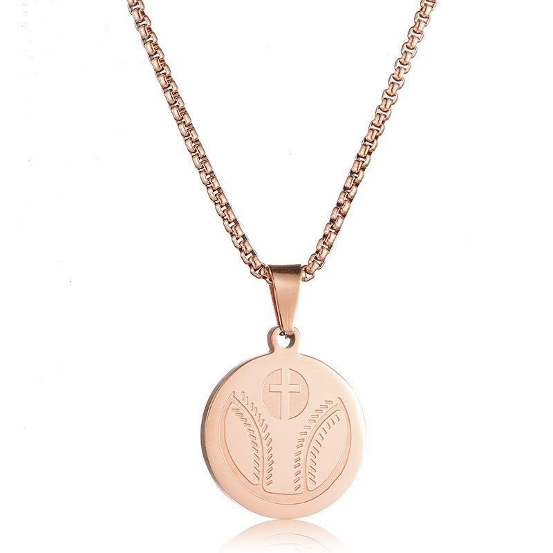 Unisex Baseball Cross Necklace