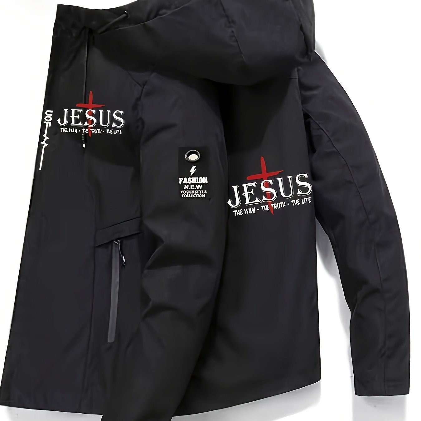 Jesus Graphic Hooded Jacket