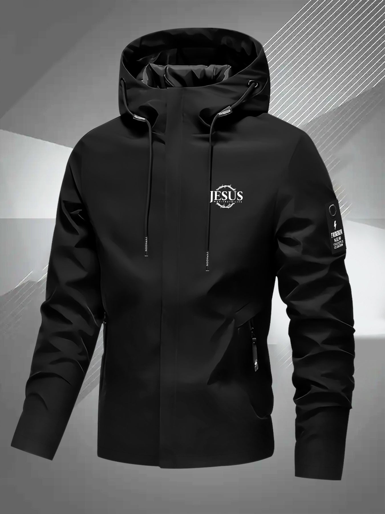 Men's Jesus Graphic Hooded Jacket