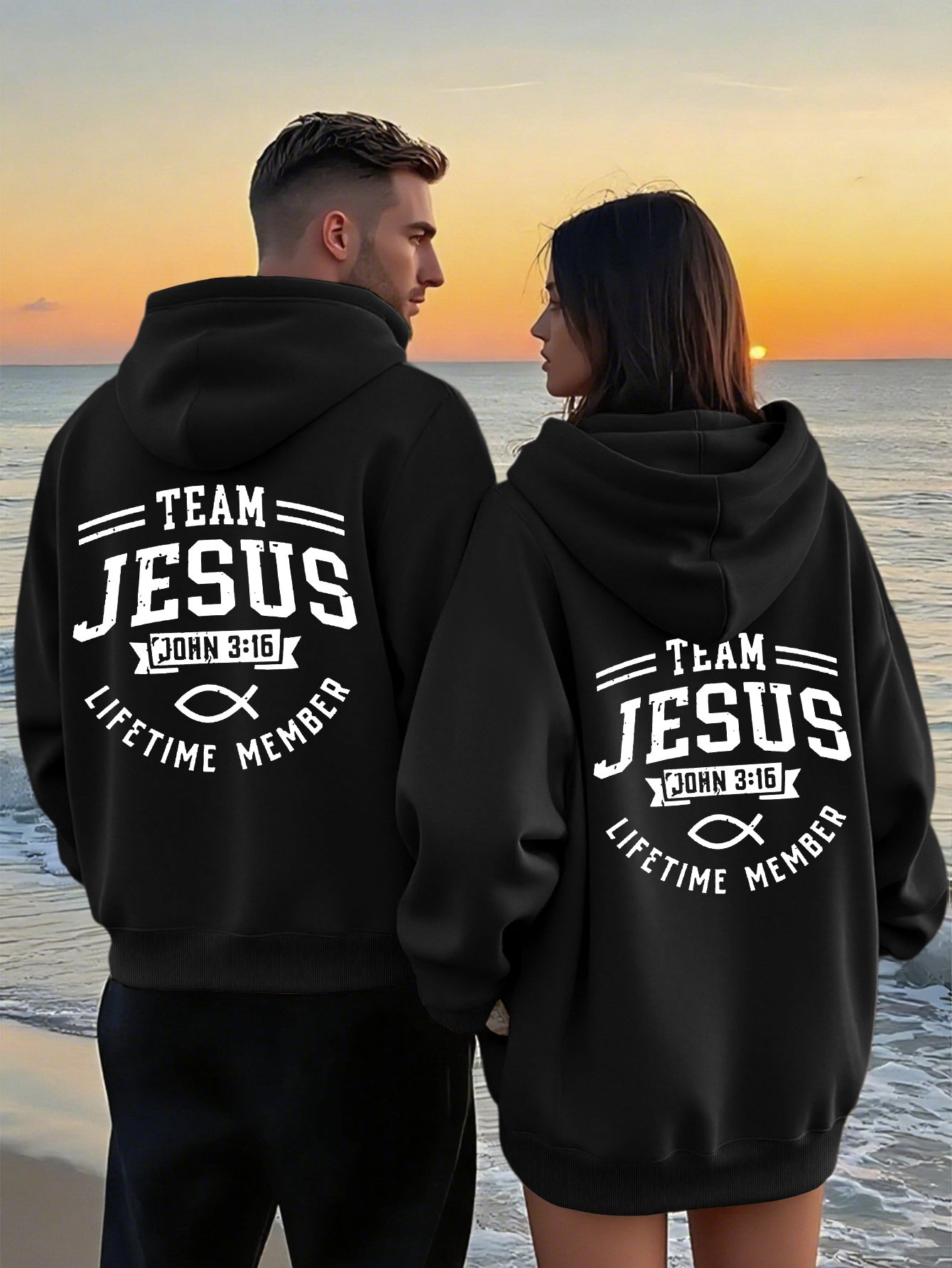 Matching Couple's Team Jesus Hoodie