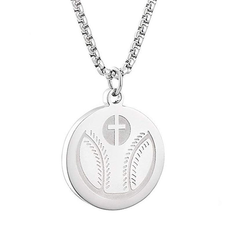 Unisex Baseball Cross Necklace