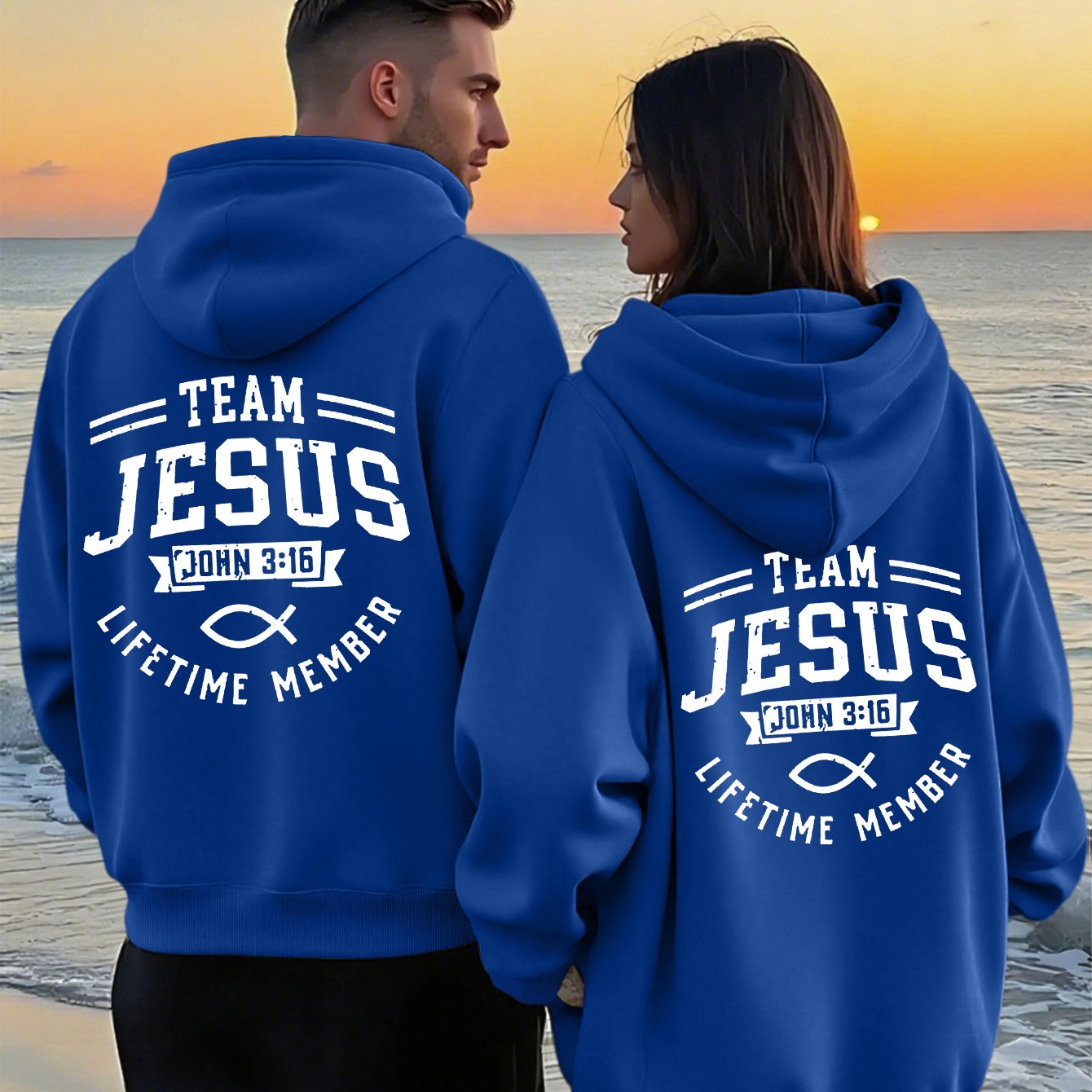 Matching Couple's Team Jesus Hoodie