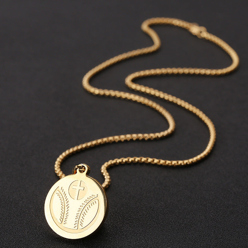 Unisex Baseball Cross Necklace