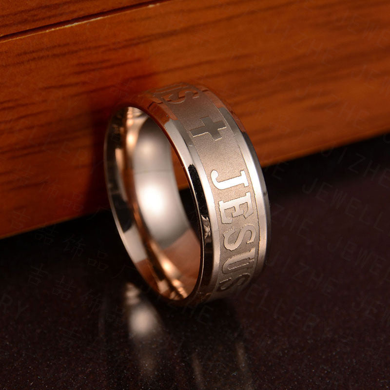 Two-Tone Jesus Cross Ring