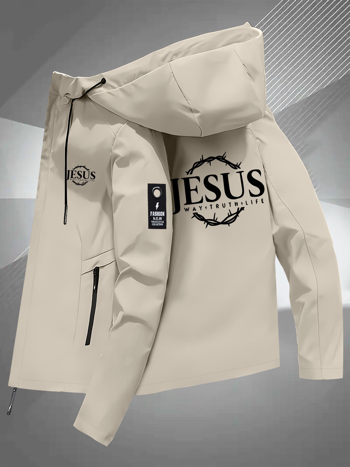 Men's Jesus Graphic Hooded Jacket