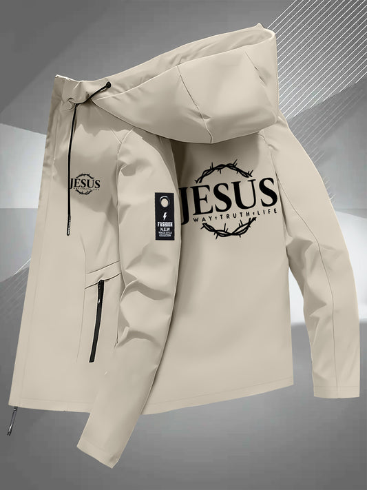 Men's Jesus Graphic Hooded Jacket