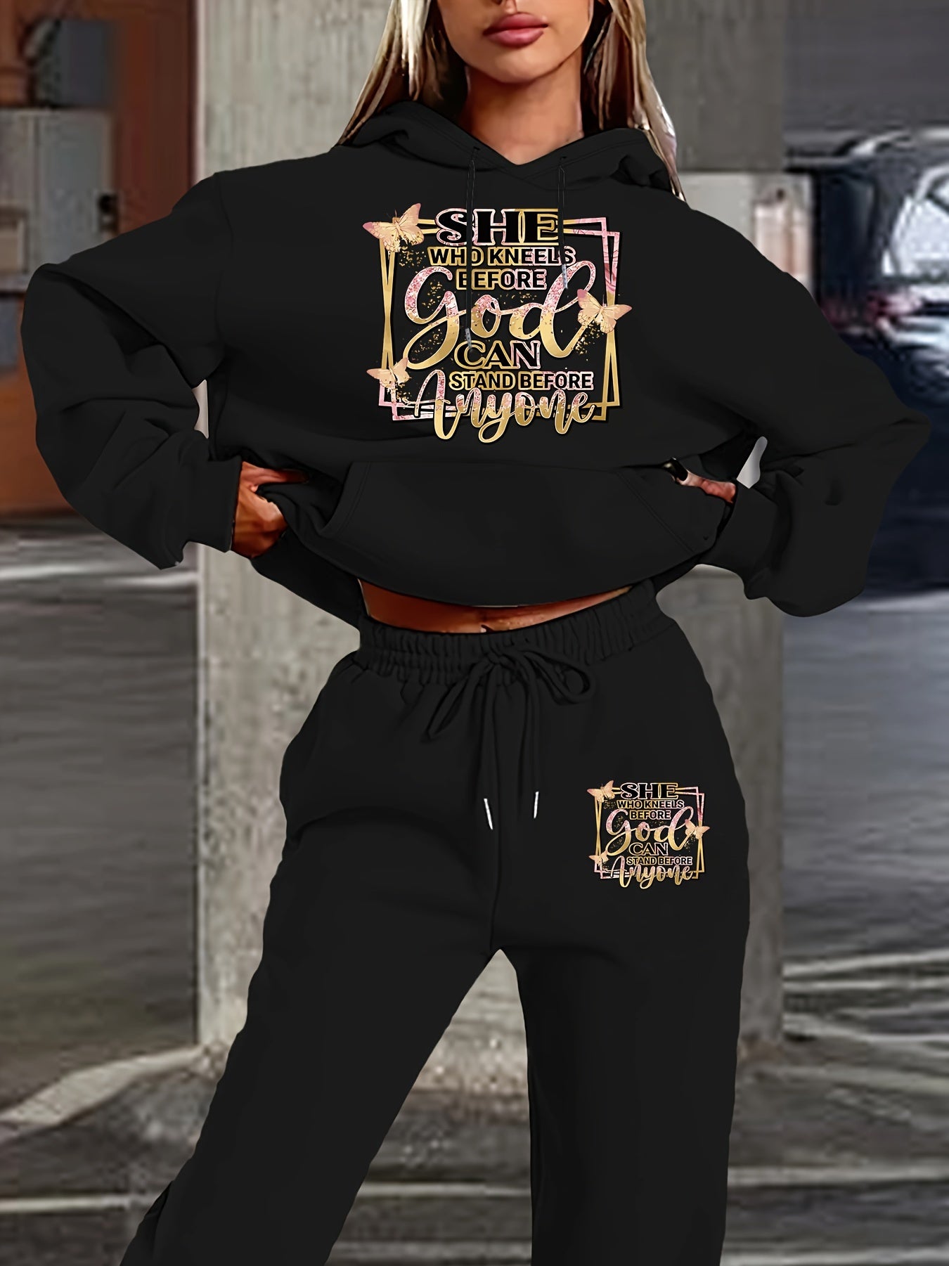 Graphic Christian Hooded Sweatsuit