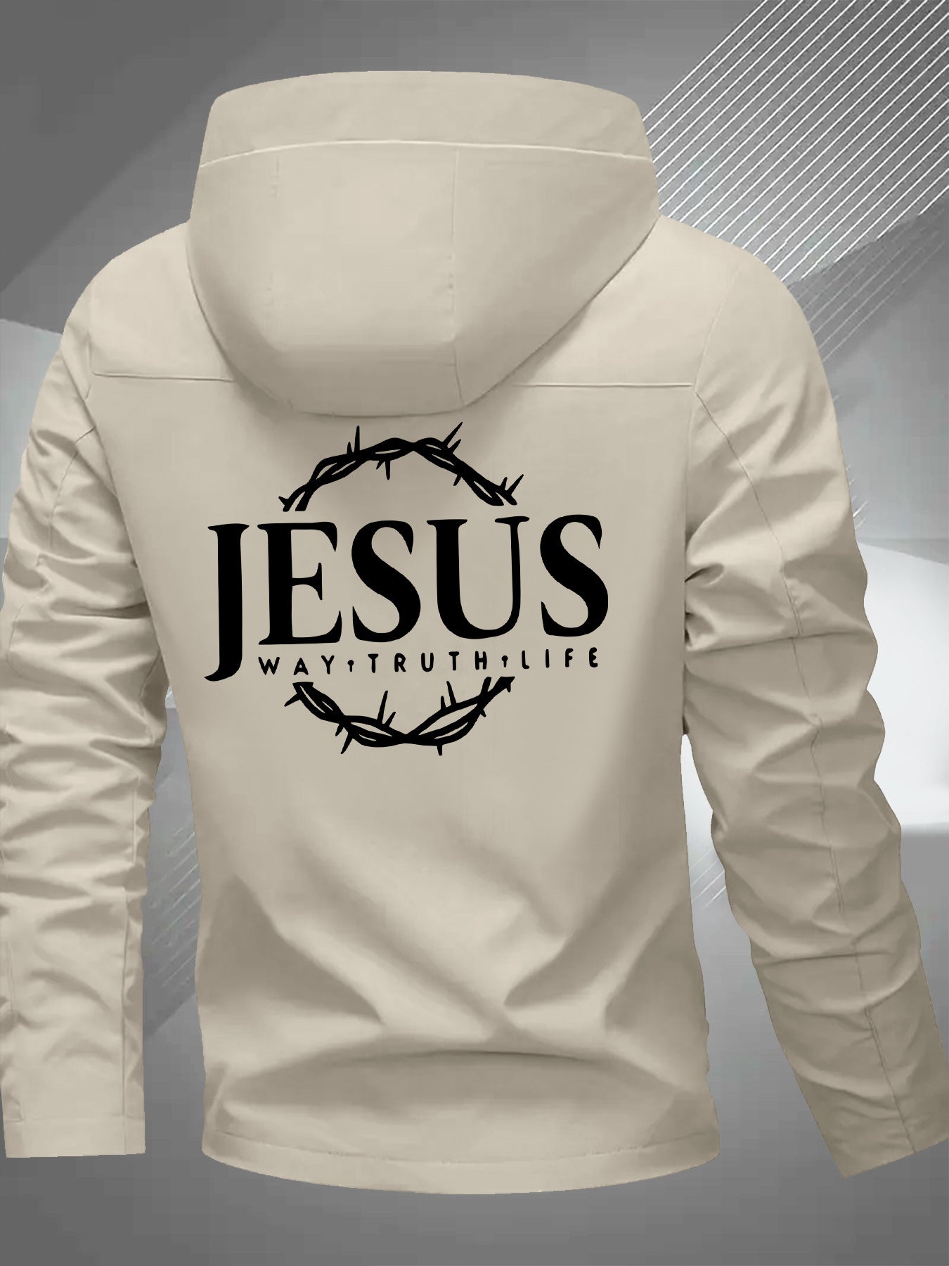 Men's Jesus Graphic Hooded Jacket