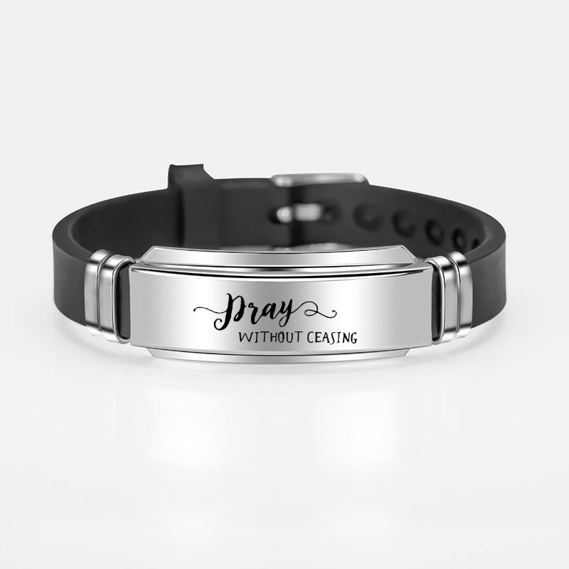 Engraved Stainless Steel Scripture Bracelets
