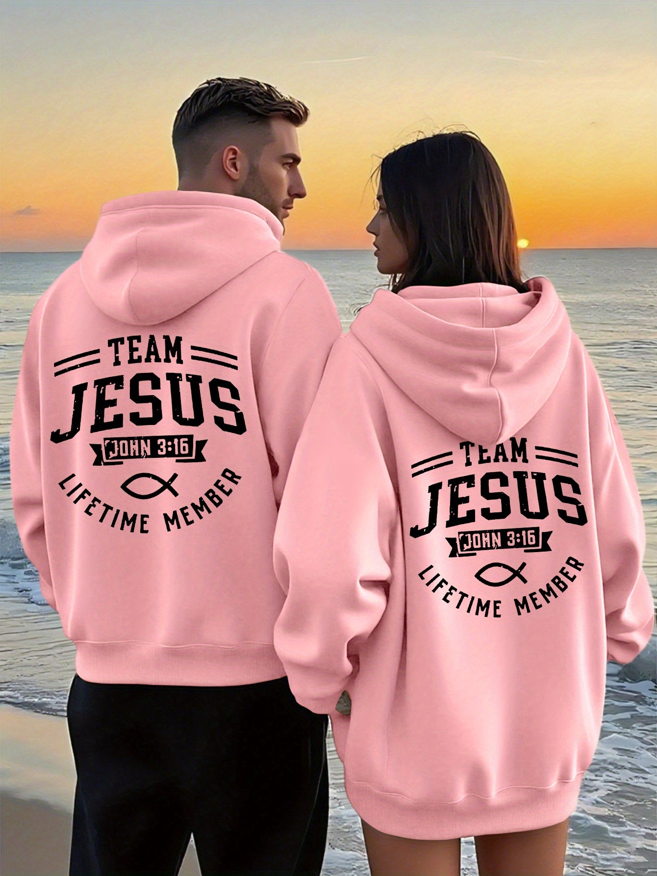 Matching Couple's Team Jesus Hoodie