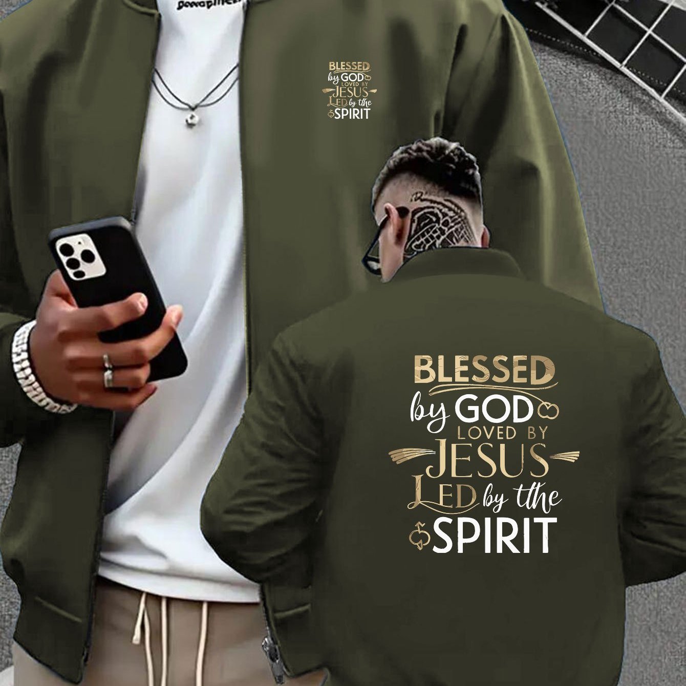 Men's Christian Graphic Varsity Jacket