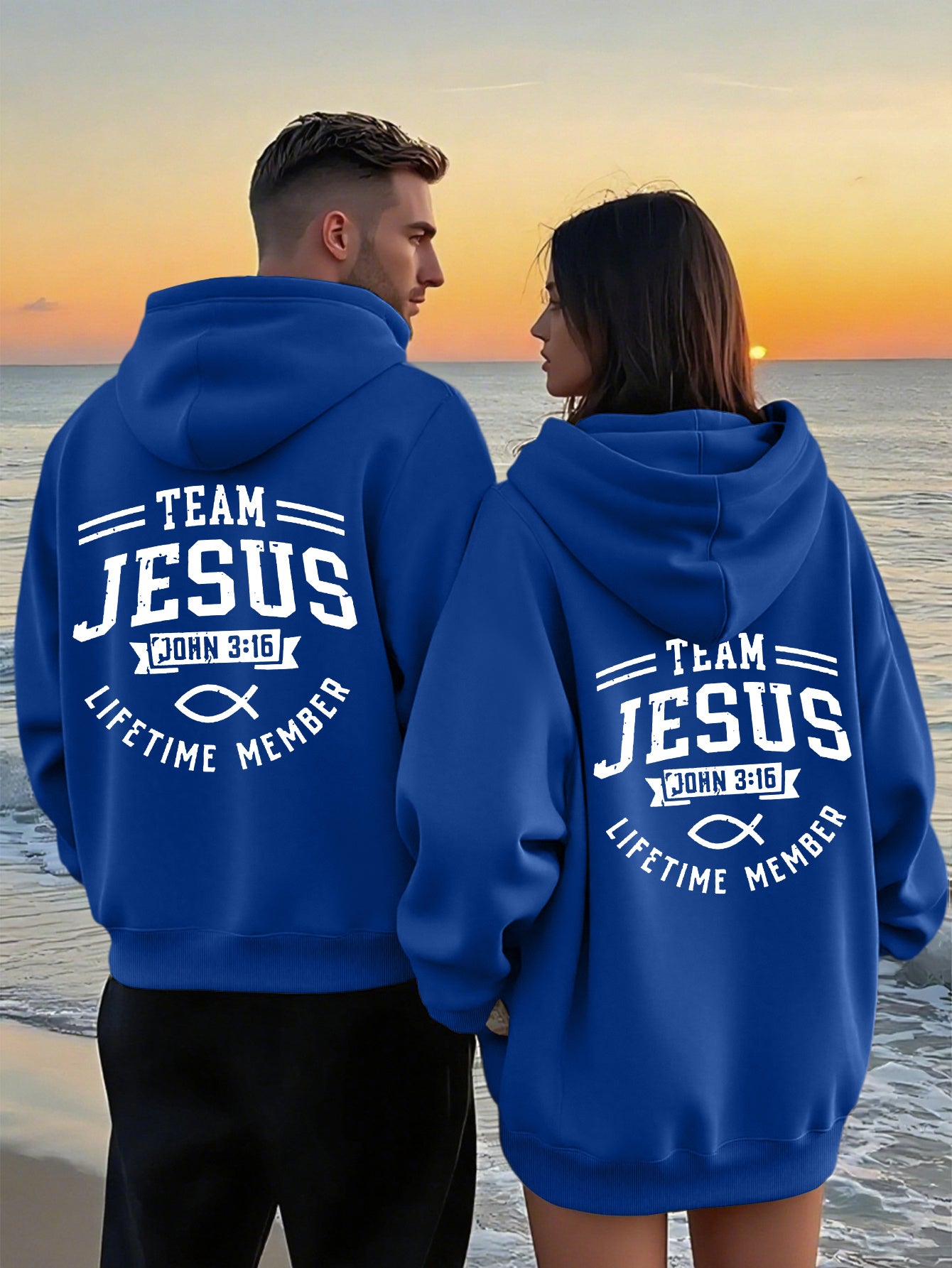 Matching Couple's Team Jesus Hoodie