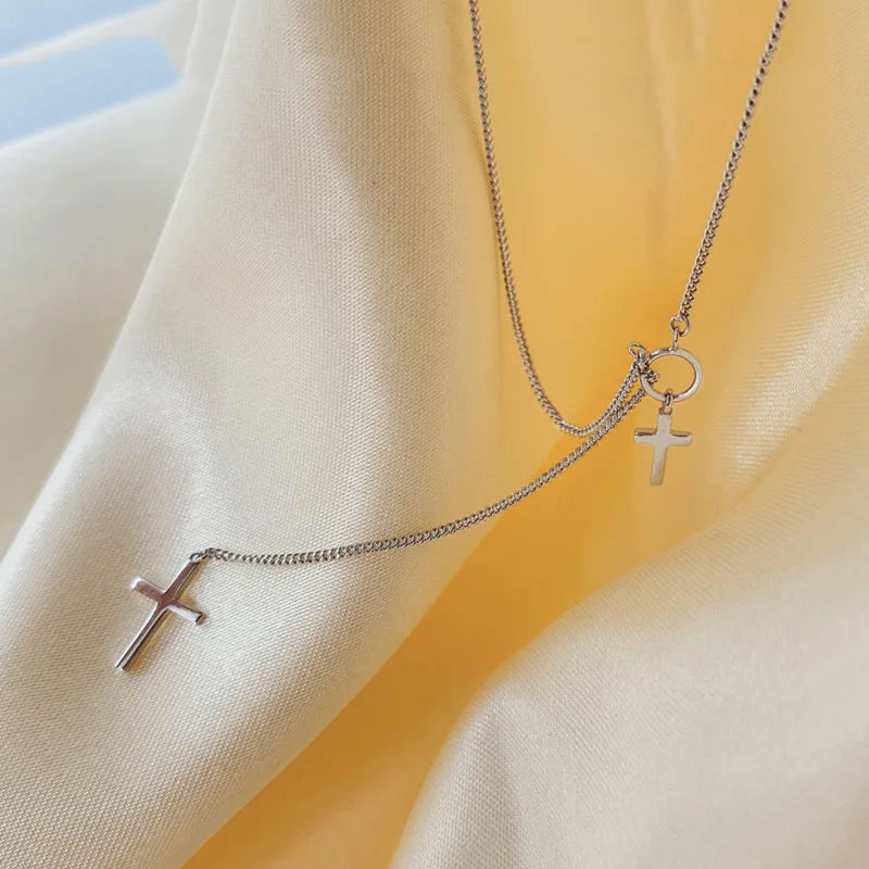 Double Cross Necklace