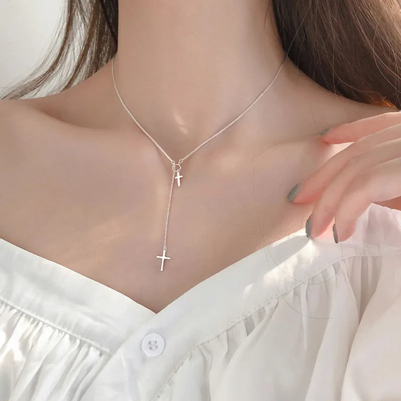 Double Cross Necklace