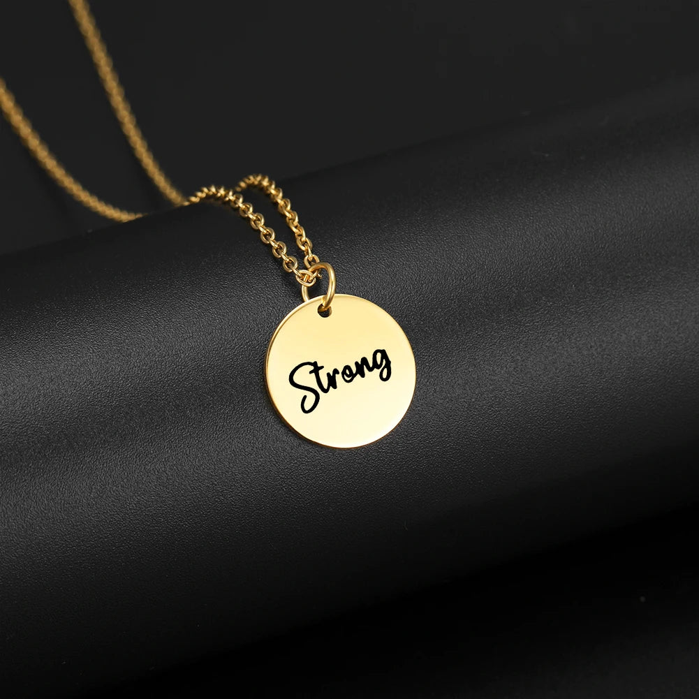 Inspiring Message Stainless Steel Necklaces