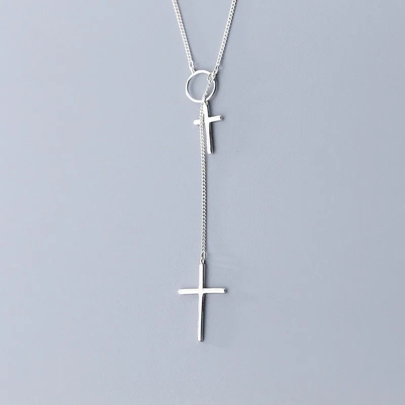 Double Cross Necklace