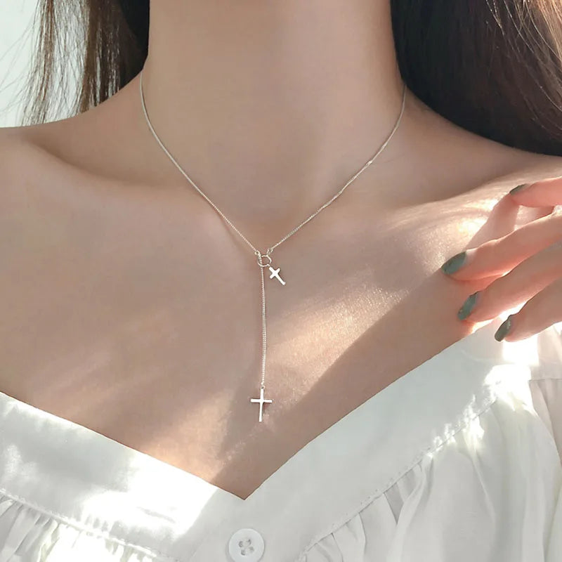 Double Cross Necklace