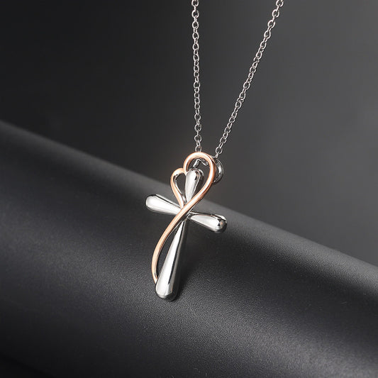 Heart Cross Necklace