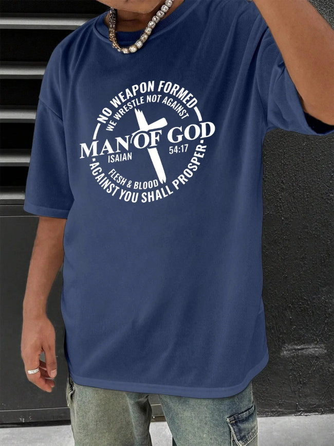 Navy Man of God Isaiah Scripture T-shirt 