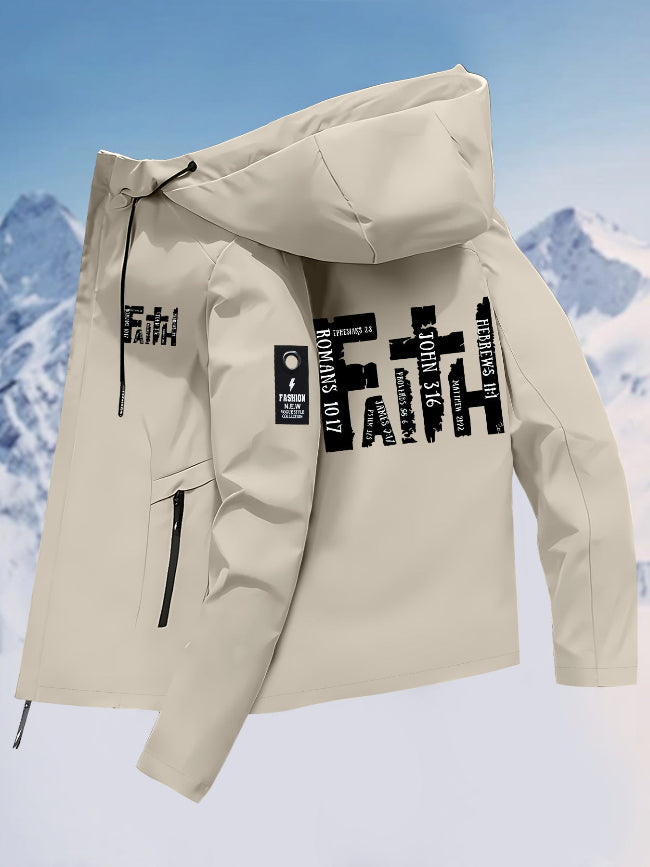 Men's Faith Graphic Scripture Hooded Jacket 