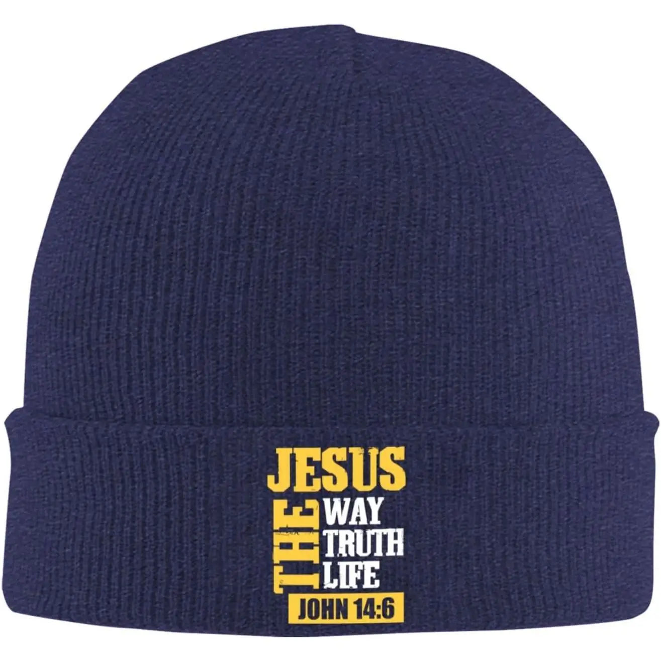 Navy Jesus The Way Truth Life Beanie