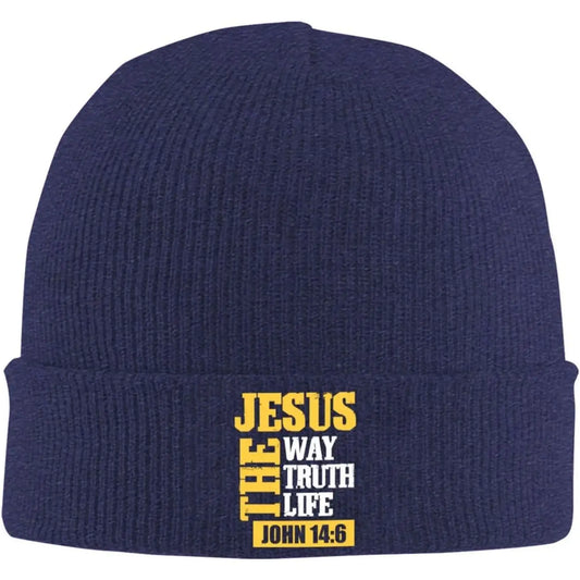 Navy Jesus The Way Truth Life Beanie
