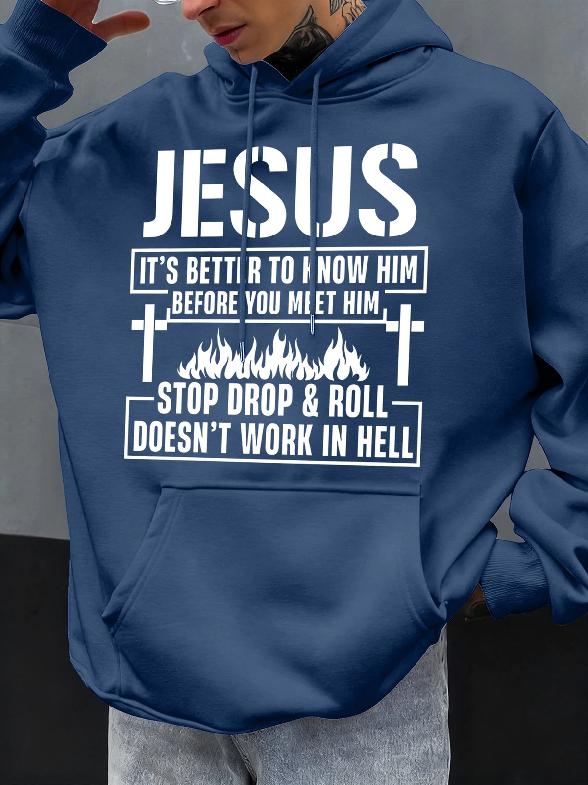 Jesus Hoodie – “Know Him Before You Meet Him” Christian Graphic Fleece Pullover