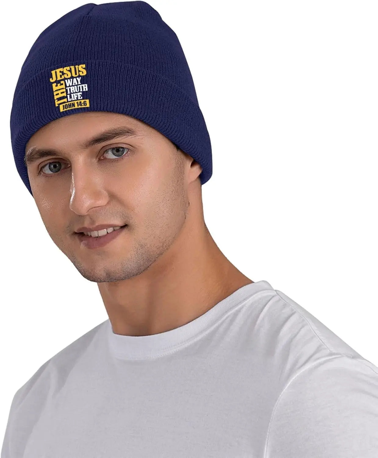 Navy Jesus The Way Truth Life Beanie