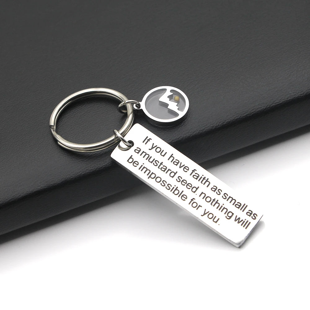 Mustard Seed Faith Key Ring or Necklace