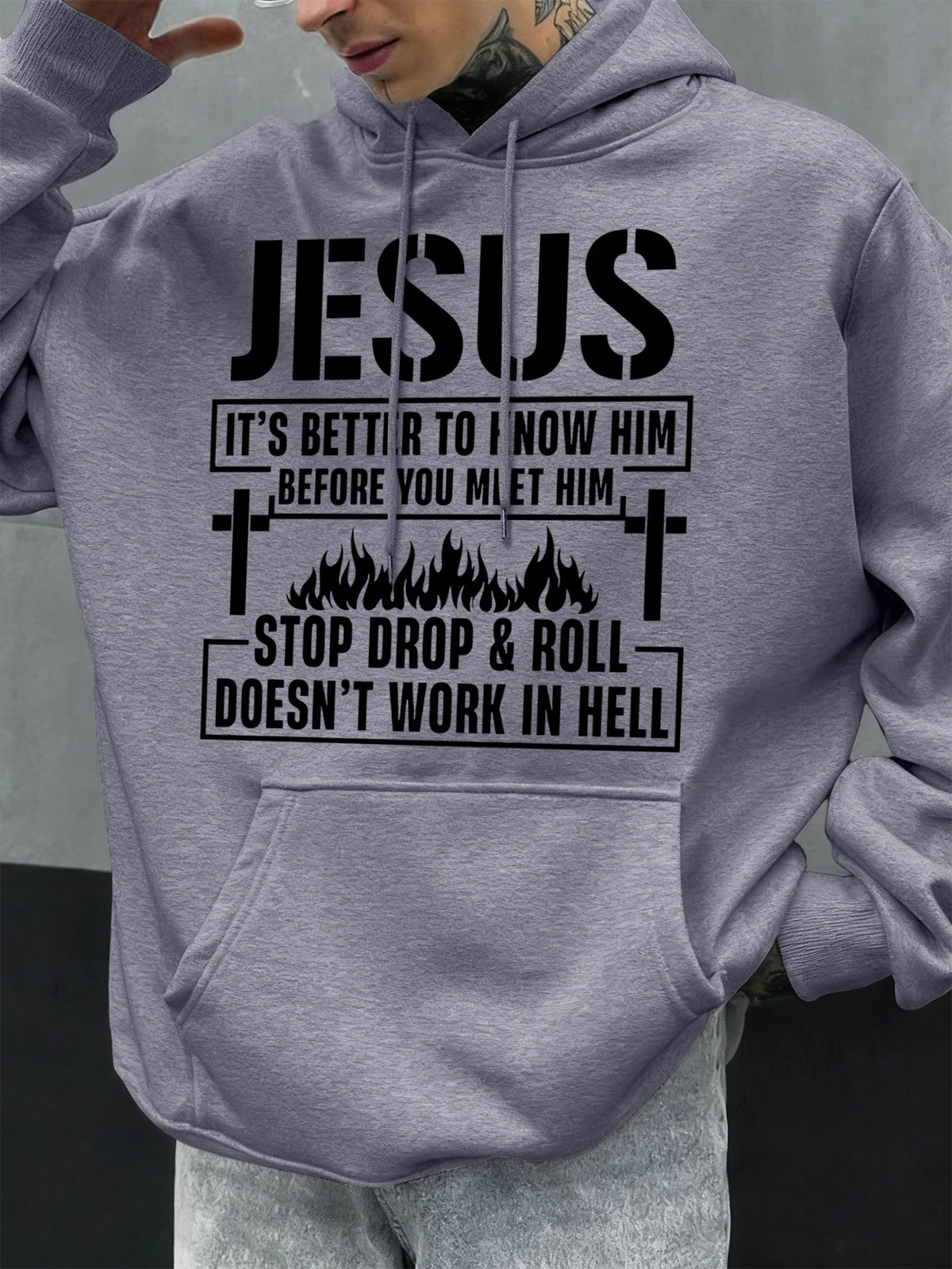 Jesus Hoodie – “Know Him Before You Meet Him” Christian Graphic Fleece Pullover