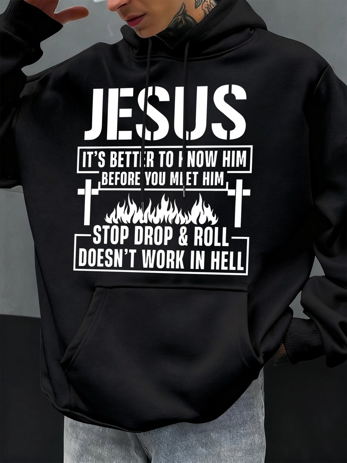 Jesus Hoodie – “Know Him Before You Meet Him” Christian Graphic Fleece Pullover