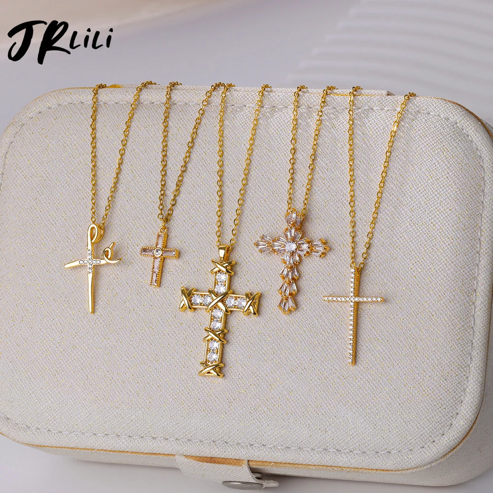 Zircon Cross Necklaces