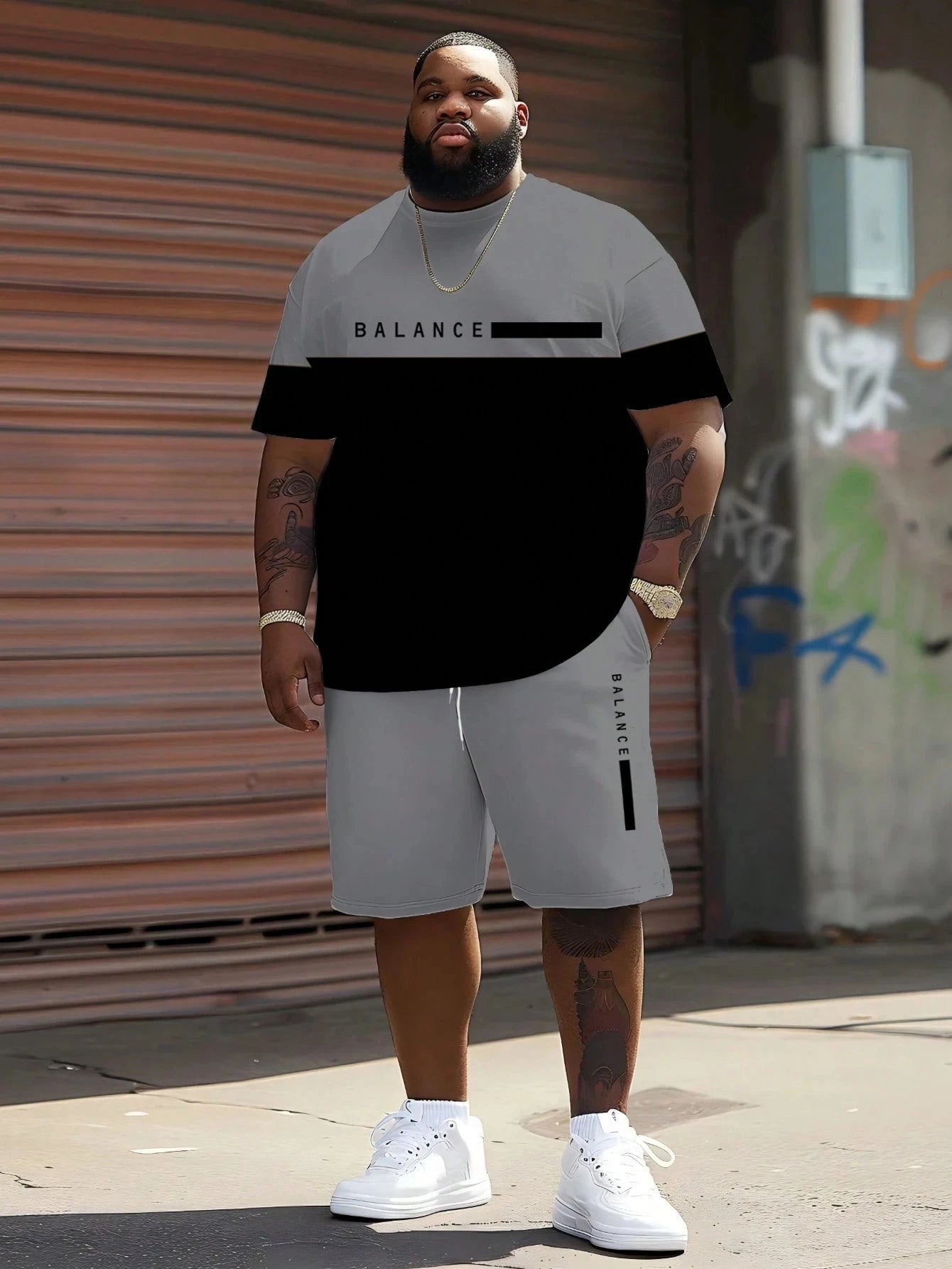 Men's Casual Graphic T-Shirt & Shorts Matching Set