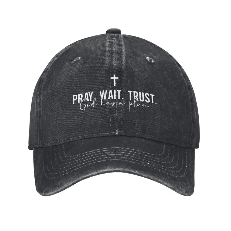 Pray Wait Trust Christian Baseball Cap | God Clot