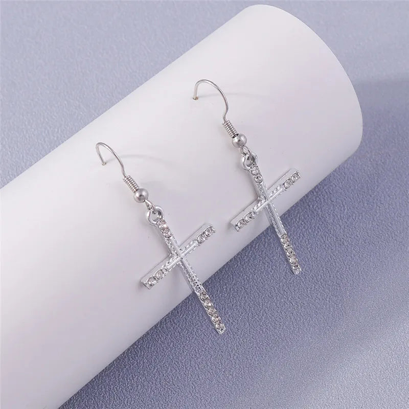 Zircon Cross Earrings for Women