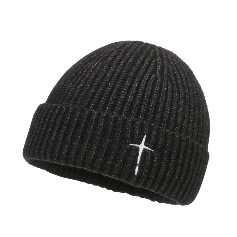 Thick Knitted Christian Cross Wool Hat
